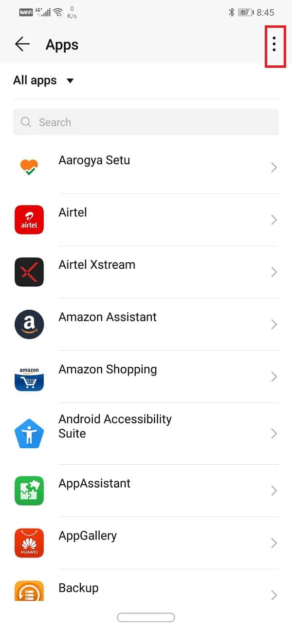 Toque el botón de menú (tres puntos verticales) en la parte superior derecha