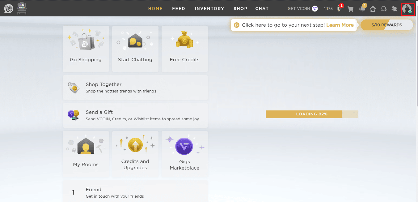Haga clic en el ícono de la foto de perfil en la esquina superior derecha de su pantalla para abrir la configuración de la cuenta.