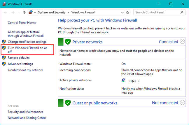 firewall de Windows