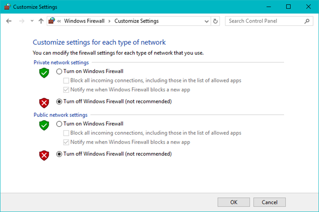 firewall de Windows