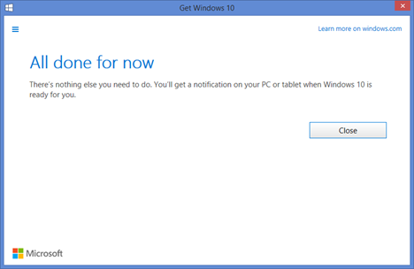 Windows 10, obtener, reservar, actualizar, gratis, aplicación, notificación