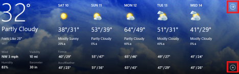 Una aplicación meteorológica para Windows 8