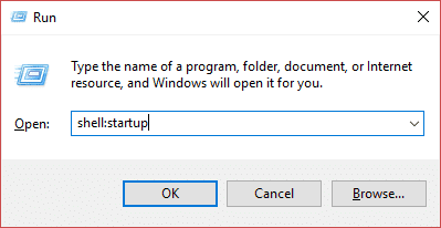Presione la tecla de Windows + R, luego escriba shell: inicio y presione Entrar
