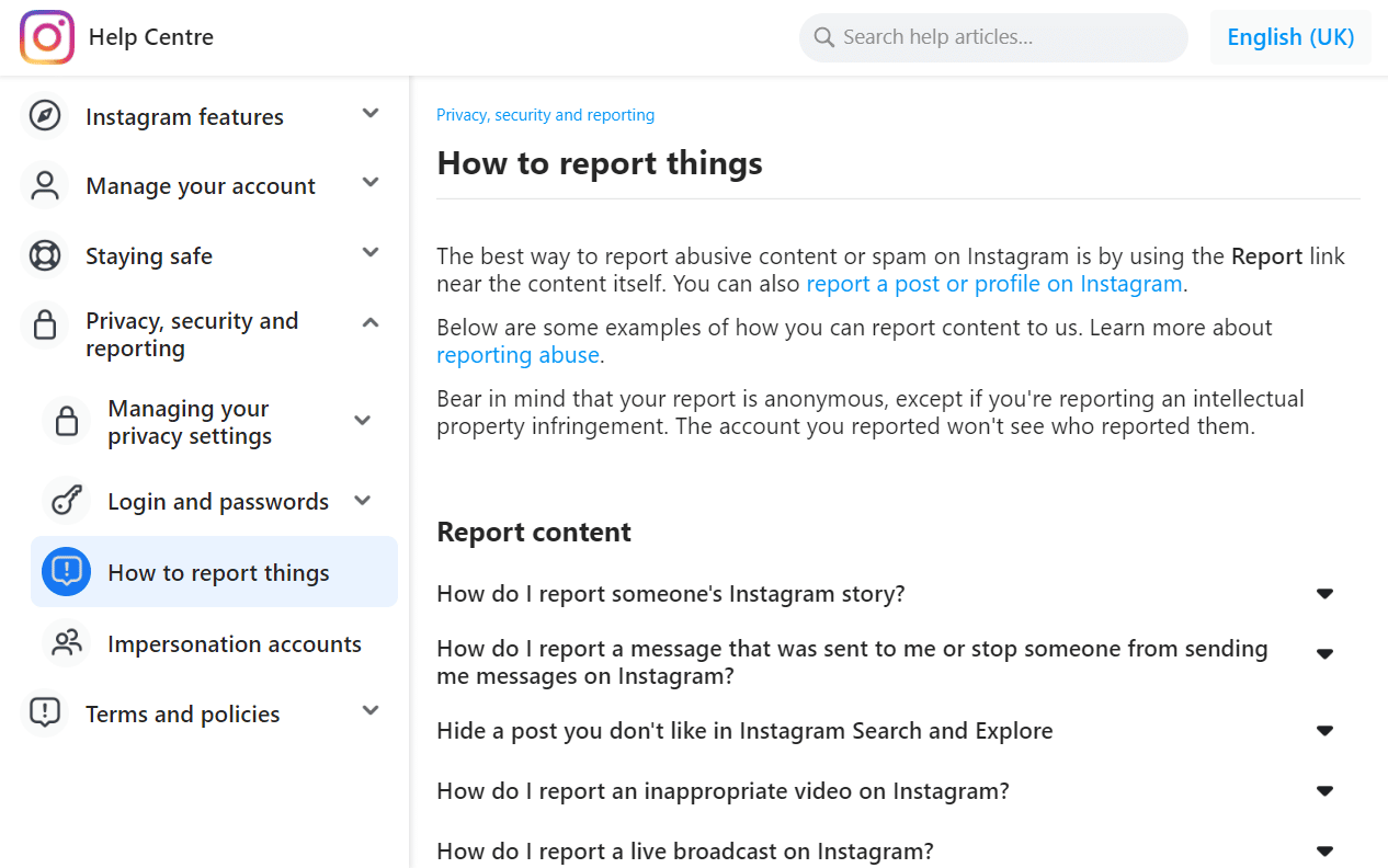 Centro de ayuda de Instagram sobre cómo informar problemas |  ¿Qué es el desafío de Instagram requerido?  |  La aplicación de Instagram no funciona |  La aplicación de Instagram no funciona