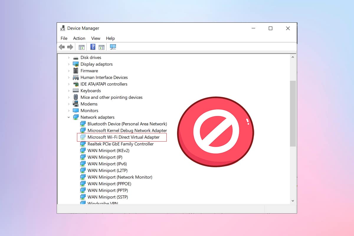 Cómo deshabilitar el adaptador virtual WiFi directo de Microsoft