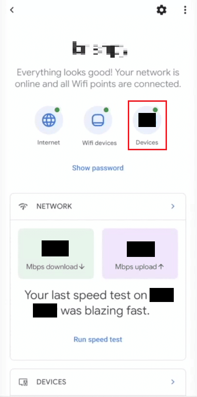Toque en Dispositivos | restablecer de fábrica un Google Home mini