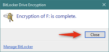 BitLocker terminó de cifrar la unidad extraíble