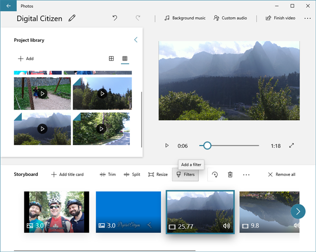 Video Editor te permite agregar filtros a videos e imágenes