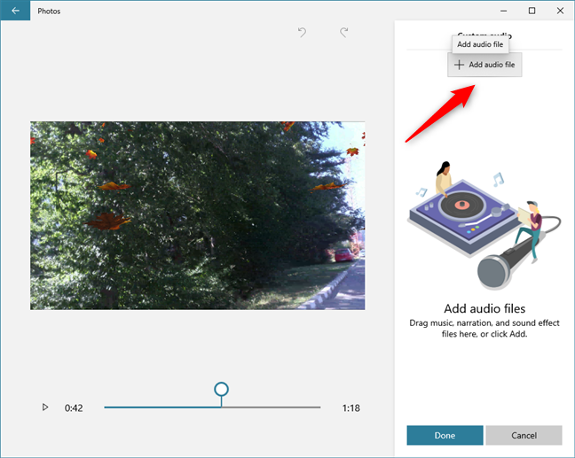 Video Editor le permite agregar pistas de audio personalizadas a los videos