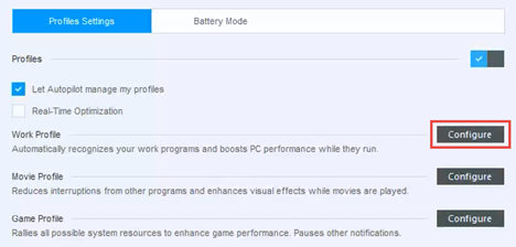 Bitdefender, perfil, trabajo, juego, película, configurar
