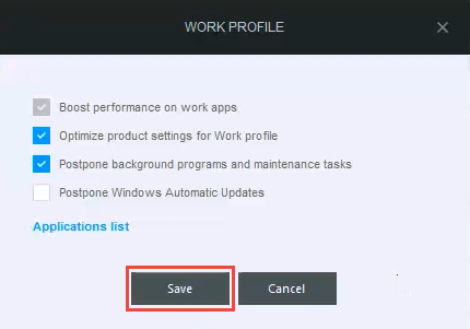 Bitdefender, perfil, trabajo, juego, película, configurar