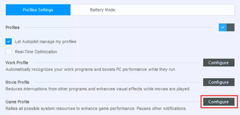 Bitdefender, perfil, trabajo, juego, película, configurar