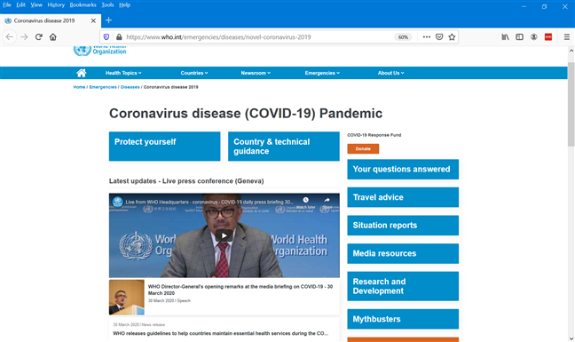 Reciba actualizaciones globales de la OMS