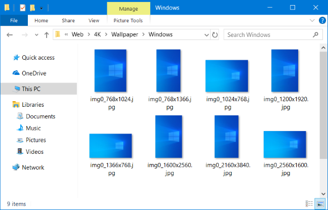 Fondo de pantalla predeterminado de Windows 10
