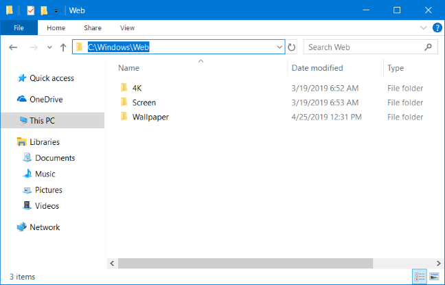 Ubicación del fondo de pantalla de Windows 10