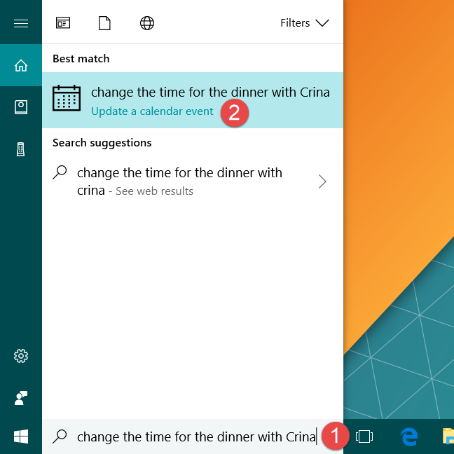 Cortana, Windows 10, horario