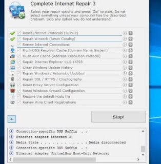 Reparación completa de internet