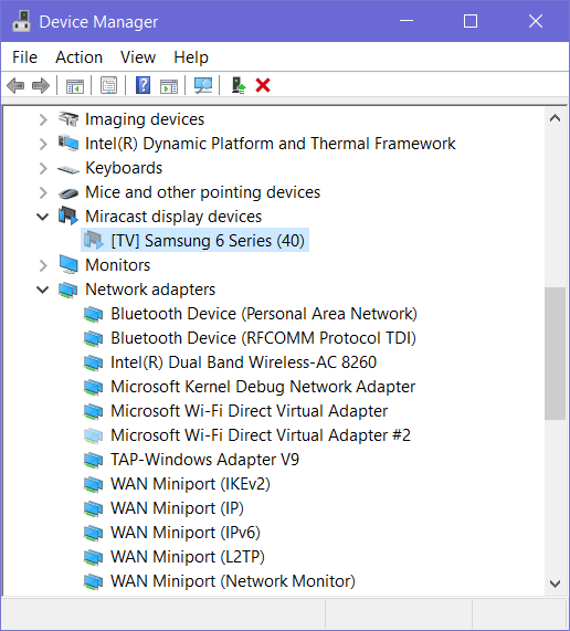 Administrador de dispositivos, Windows