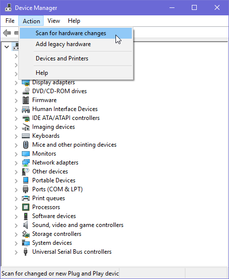 Administrador de dispositivos, Windows