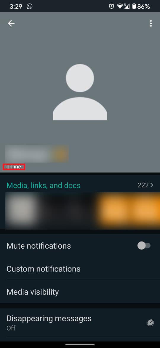 Esto abrirá el perfil de la persona que refleja el estado de la actividad.