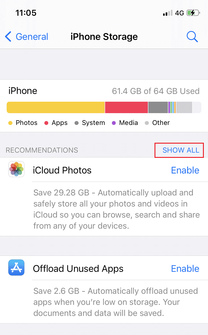 Sugerencias de almacenamiento de Apple |  Arreglar el problema completo de almacenamiento de iPhone