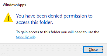 Aún así, recibirá el siguiente mensaje incluso cuando abra la carpeta con privilegios administrativos. Cómo agregar juegos de Microsoft a Steam usando UWPHook