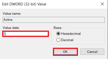 Cambie los datos del valor a 1 para habilitar el filtrado de colores.  Haga clic en Aceptar para habilitar la escala de grises de Windows 10.  Cómo poner la pantalla en blanco y negro en la PC