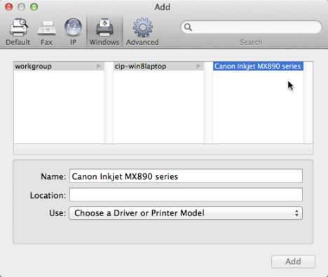 Cómo instalar una impresora compartida en Windows 7 u 8 en Mac OS X