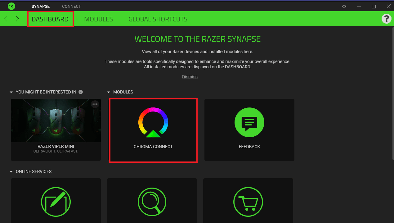 Haga clic en CHROMA CONNECT