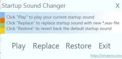 cambiador de sonido de inicio
