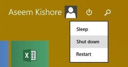 apagar windows 8
