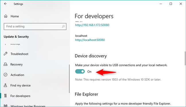 Activar la detección de dispositivos