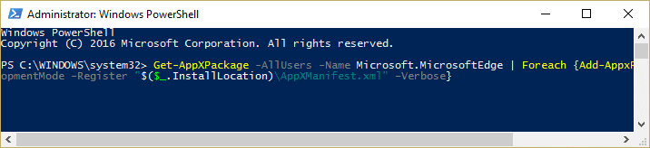 Reinstalar Microsoft Edge