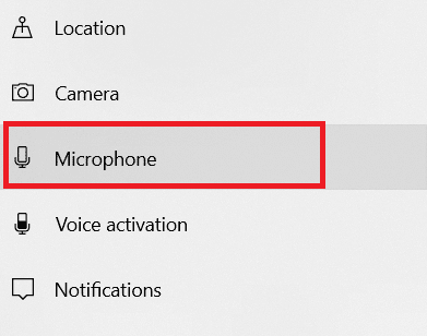 Haga clic en Micrófono en el panel izquierdo de la pantalla en la categoría de permisos de la aplicación. Cómo arreglar que no haya dispositivos de audio instalados