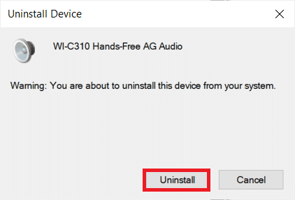 Haga clic en Desinstalar para confirmar.