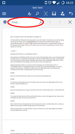 Android, Microsoft, Office, Word, Texto, Reemplazar, Buscar, Buscar