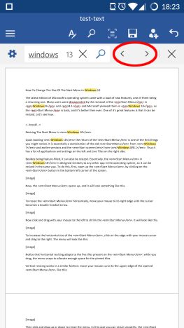Android, Microsoft, Office, Word, Texto, Reemplazar, Buscar, Buscar