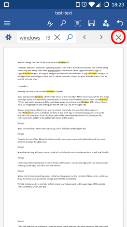 Android, Microsoft, Office, Word, Texto, Reemplazar, Buscar, Buscar