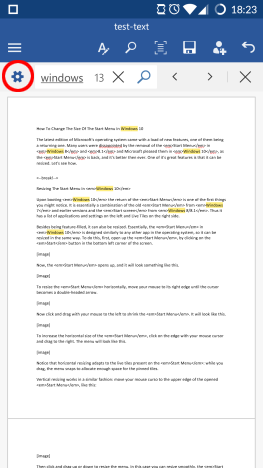 Android, Microsoft, Office, Word, Texto, Reemplazar, Buscar, Buscar