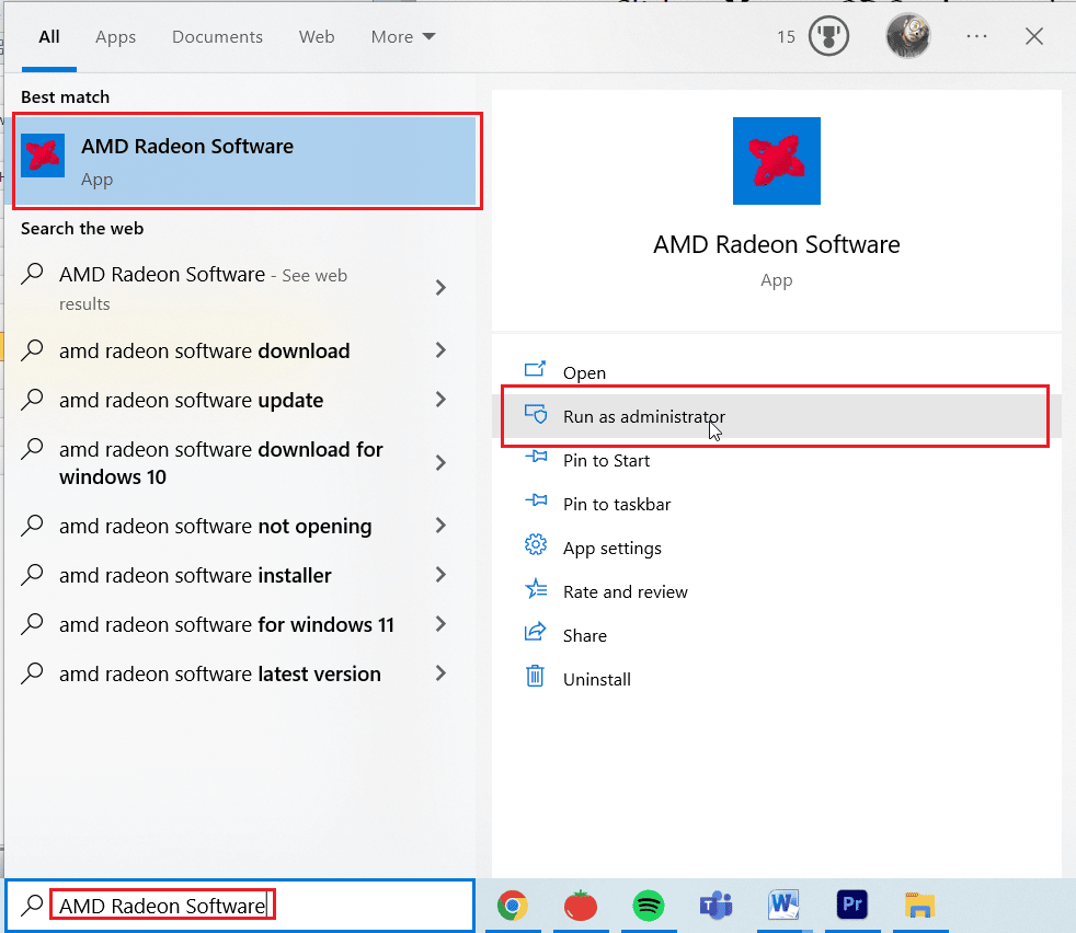 abra amd radeon como administrador. ¿Cómo soluciono el error del renderizador acelerado?