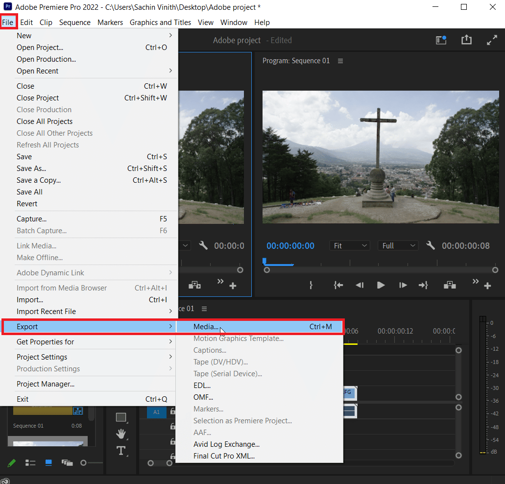 haga clic en el archivo y haga clic en exportar, luego navegue a los medios. ¿Cómo soluciono el error del renderizador acelerado?