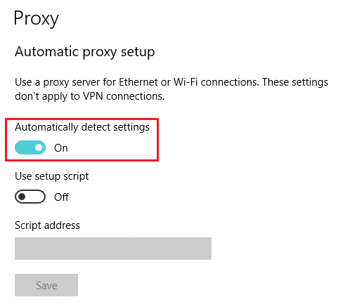 activar Detectar configuraciones automáticamente | Arreglar la computadora portátil HP que no se conecta a Wi-Fi