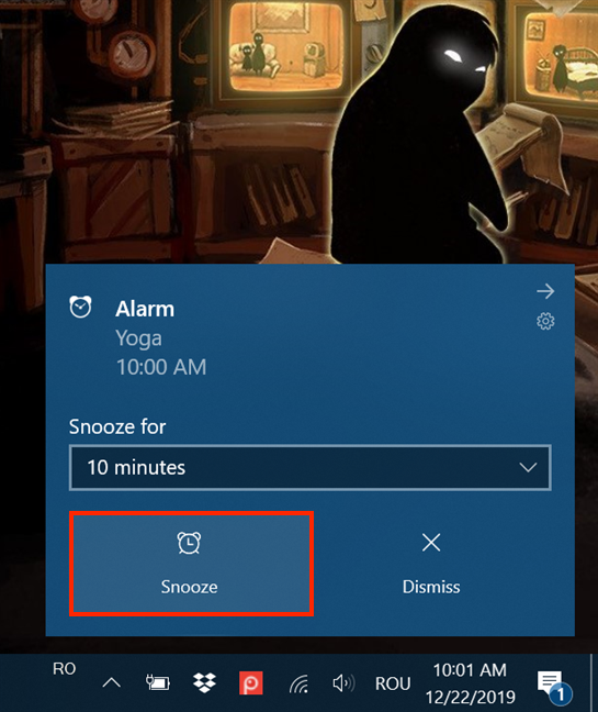 Presiona Snooze para posponer tu alarma