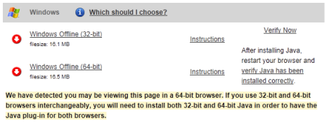 Internet Explorer de 64 bits - Java
