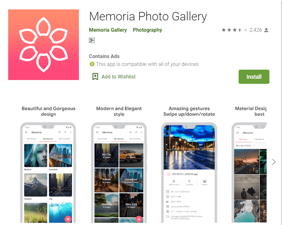 Galería de fotos de la memoria