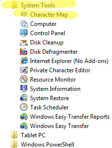 Mapa de caracteres en Windows 7 y Windows 8