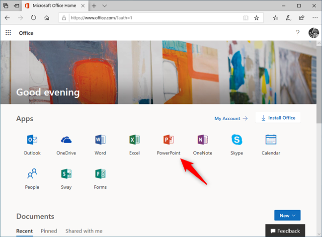Abrir PowerPoint en línea