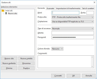 Gestión de sitios FTP