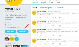 Soporte de Fastweb Twitter