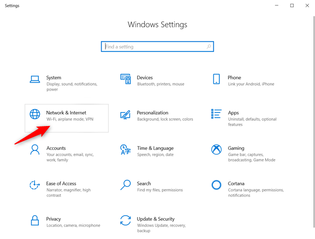 En Configuración, vaya a Red e Internet